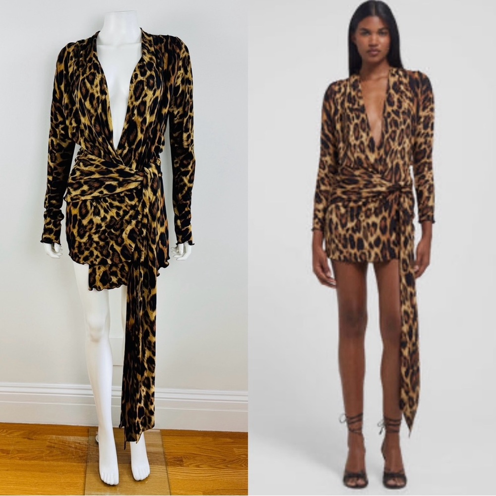 Rat & Boa Leopard Print Mini Dress Sozanni